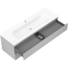 Mexen Orio meuble de salle de bains 140 cm avec lavabo Vela, 2 tiroirs, gris mat/blanc mat - 91A10-14047-2-BFF62-W23M01