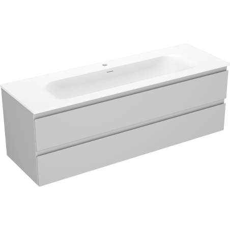 Mexen Orio Badezimmerschrank 140 cm mit Waschtisch Vela, 2 Schubladen, Grau Matt/Weiß Matt - 91A10-14047-2-BFF62-W23M01
