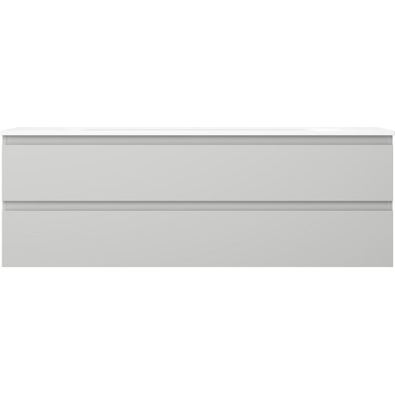 Mexen Orio vannitoa kapp 140 cm koos Vela valamuga, 2 sahtlit, hall matt/valge matt - 91A10-14047-2-BFF62-W23M01