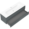 Mexen Orio Gabinete de baño de 140 cm con lavabo Vela, 2 cajones, grafito mate/blanco mate - 91A10-14047-2-BFF66-W23M01
