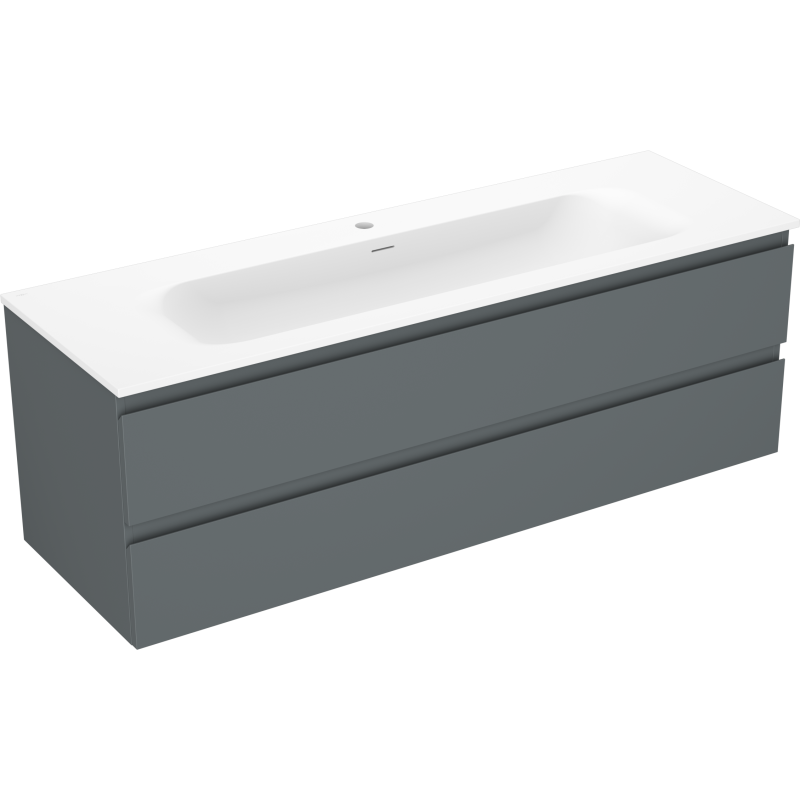 Mexen Orio mobile da bagno 140 cm con lavabo Vela, 2 cassetti, grafite opaco/bianco opaco - 91A10-14047-2-BFF66-W23M01