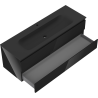 Mexen Orio bathroom cabinet 140 cm with Vela washbasin, 2 drawers, black gloss/black matte - 91A10-14047-2-BFF70-W23M71