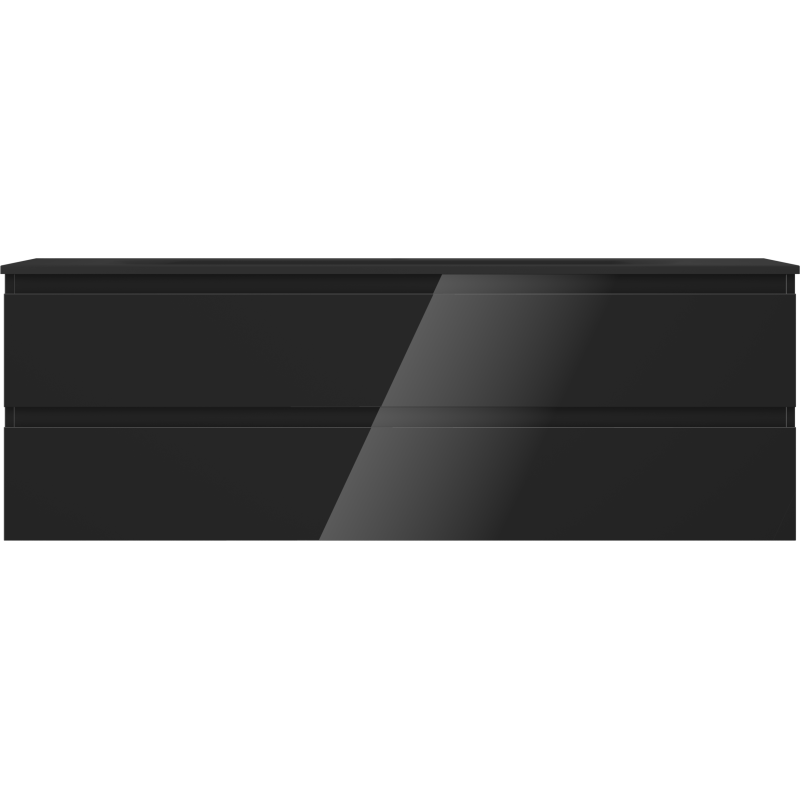Mexen Orio badkamerkast 140 cm met wastafel Vela, 2 lades, zwart glanzend/zwart mat - 91A10-14047-2-BFF70-W23M71