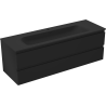 Mexen Orio bathroom cabinet 140 cm with Vela sink, 2 drawers, matte black - 91A10-14047-2-BFF71-W23M71