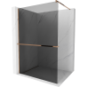 Mexen Kioto+ mampara de ducha con estante Walk-in 100 x 200 cm, grafito, oro rosado - 800-100-121-60-40