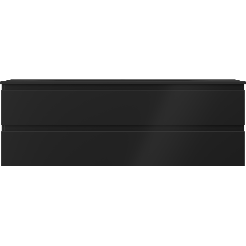 Mexen Orio bathroom cabinet 140 cm with Vela sink, 2 drawers, black matte - 91A10-14047-2-BFF71-W23M71