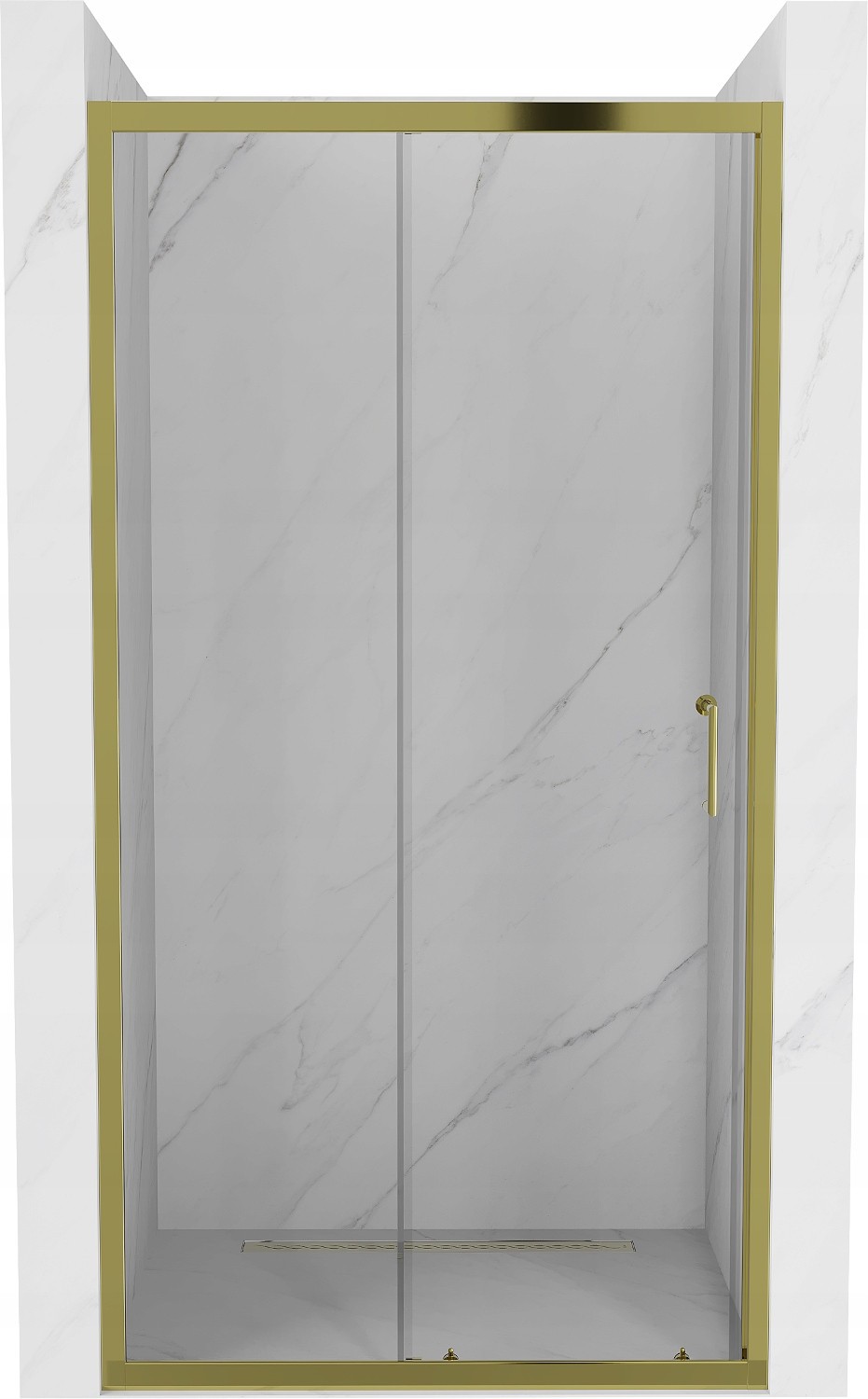 Mexen Apia drzwi prysznicowe rozsuwane 110 cm, transparent, złote - 845-110-000-50-00