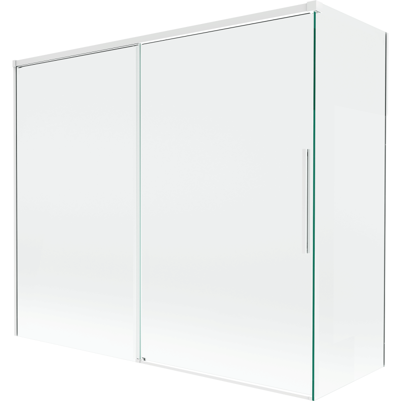 Mexen Rox 2-delad skjutbar duschvägg 180 + 80 x 150 cm, transparent, vit - 8C9-180-080-20-00