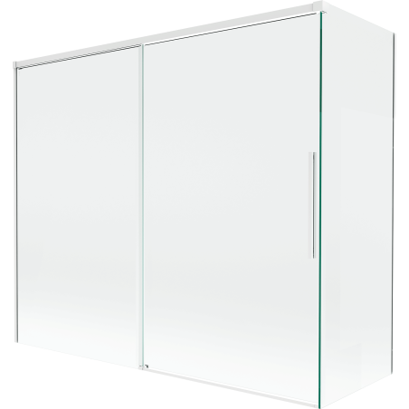 Mexen Rox parawan nawannowy 2-skrzydłowy rozsuwany 180 + 80 x 150 cm, transparent, biały - 8C9-180-080-20-00