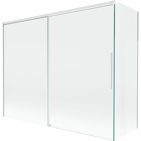 Mexen Rox parawan nawannowy 2-skrzydłowy rozsuwany 190 + 80 x 150 cm, transparent, biały - 8C9-190-080-20-00