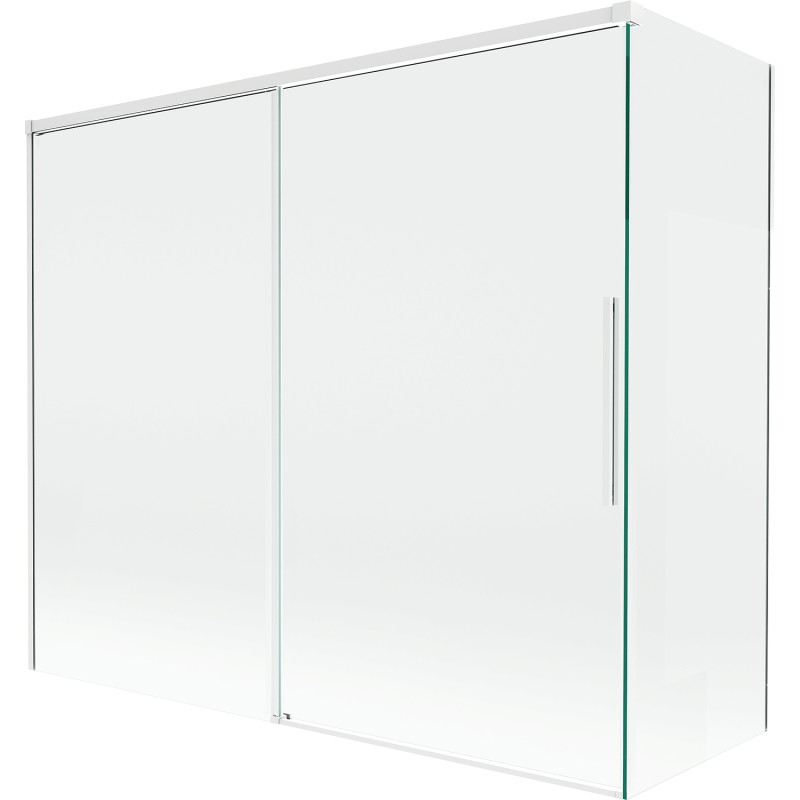 Mexen Rox klizni zaslon za kadu 2-krilni, klizni 180 + 90 x 150 cm, prozirni, bijeli - 8C9-180-090-20-00