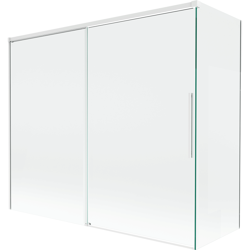 Mexen Rox parawan nawannowy 2-skrzydłowy rozsuwany 180 + 90 x 150 cm, transparent, biały - 8C9-180-090-20-00