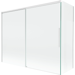 Mexen Rox klizni tuš zid 2-krilni klizni 190 + 90 x 150 cm, proziran, bijeli - 8C9-190-090-20-00
