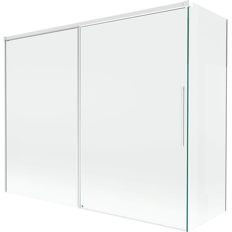 Mexen Rox klizni tuš zid 2-krilni klizni 190 + 90 x 150 cm, proziran, bijeli - 8C9-190-090-20-00