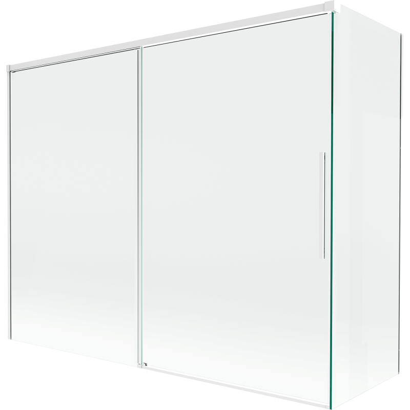 Mexen Rox parawan nawannowy 2-skrzydłowy rozsuwany 190 + 90 x 150 cm, transparent, biały - 8C9-190-090-20-00