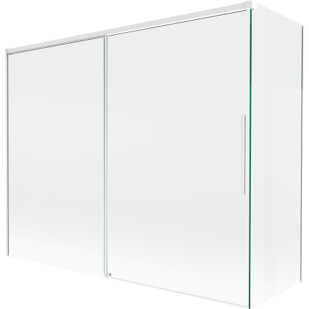 Mexen Rox parawan nawannowy 2-skrzydłowy rozsuwany 190 + 90 x 150 cm, transparent, biały - 8C9-190-090-20-00