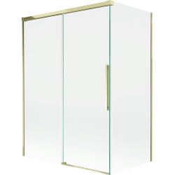 Mexen Rox posraničnik za kadu, 2-klizna panela 120 + 70 x 150 cm, proziran, zlatni - 8C9-120-070-50-00
