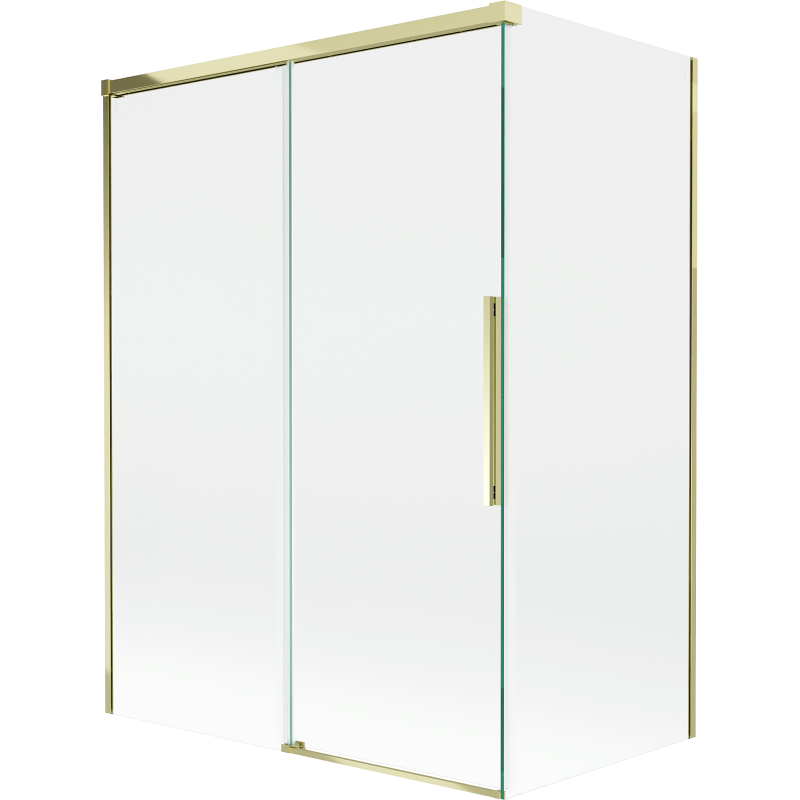 Mexen Rox Badewannen-Faltwand, 2-teilig, verschiebbar, 120 + 70 x 150 cm, transparent, gold - 8C9-120-070-50-00