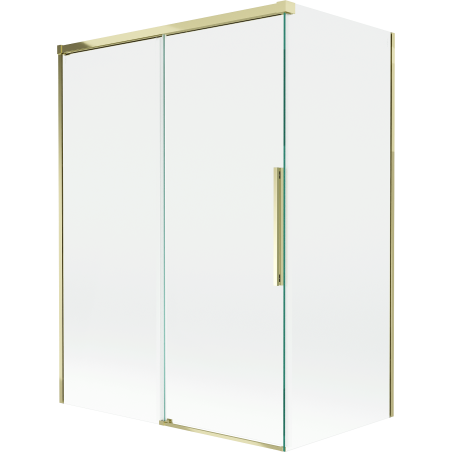 Mexen Rox 2-osaline liuglev vannisein 120 + 70 x 150 cm, läbipaistev, kuldne - 8C9-120-070-50-00