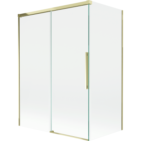 Mexen Rox parawan nawannowy 2-skrzydłowy rozsuwany 120 + 70 x 150 cm, transparent, złoty - 8C9-120-070-50-00