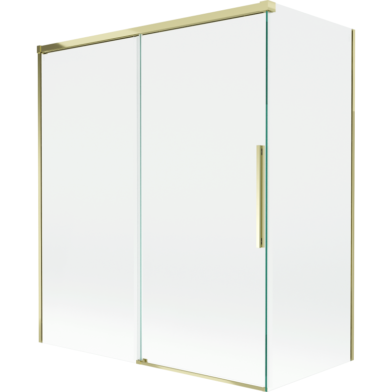 Mexen Rox Duschabtrennung Badewanne 2-teilig verschiebbar 140 + 70 x 150 cm, transparent, gold - 8C9-140-070-50-00