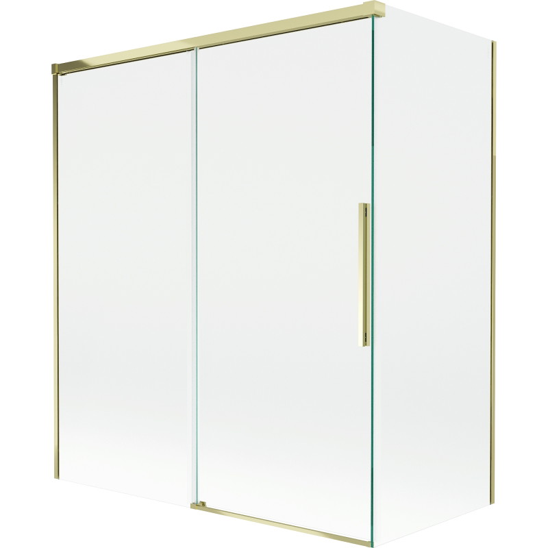 Mexen Rox klizni zaslon za kadu s dva krila koja se uvlače 140 + 70 x 150 cm, prozirna, zlatna - 8C9-140-070-50-00