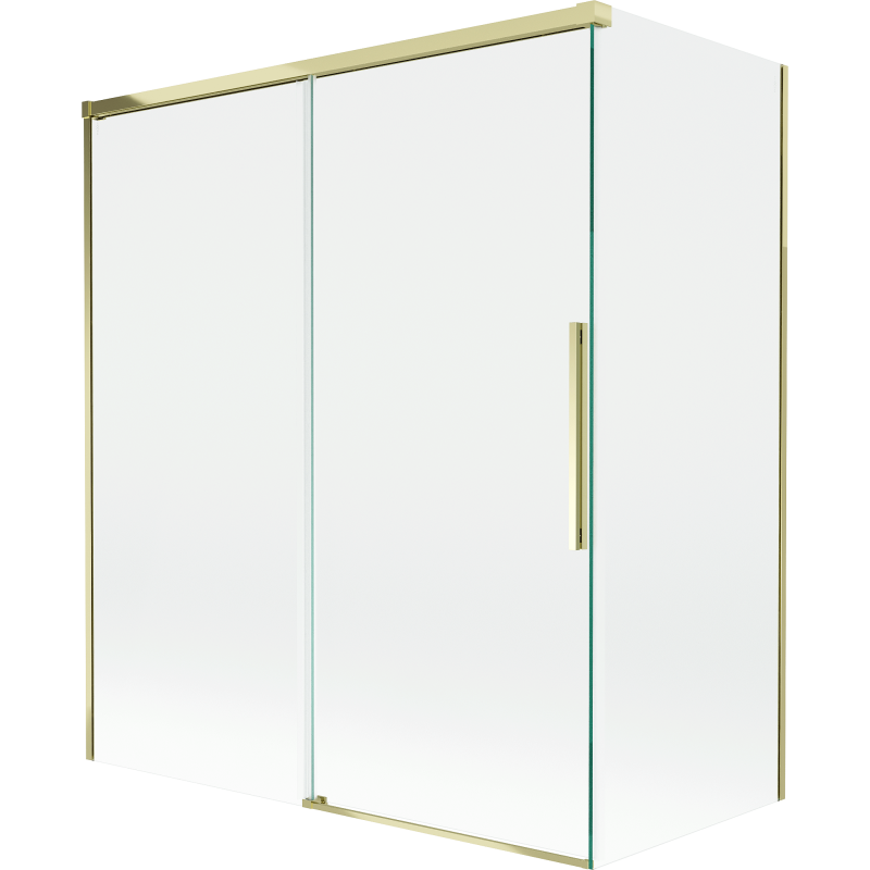 Mexen Rox parawan nawannowy 2-skrzydłowy rozsuwany 140 + 70 x 150 cm, transparent, złoty - 8C9-140-070-50-00