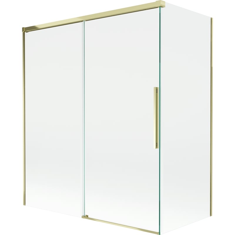 Mexen Rox vanni läbikõnd 2-lehega lükanduks 140 + 70 x 150 cm, läbipaistev, kuldne - 8C9-140-070-50-00