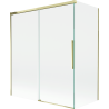 Mexen Rox parawan nawannowy 2-skrzydłowy rozsuwany 140 + 70 x 150 cm, transparent, złoty - 8C9-140-070-50-00