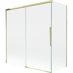 Mexen Rox klizni paravana za kadu, 2-krilni klizni, 150 + 70 x 150 cm, proziran, zlatni - 8C9-150-070-50-00