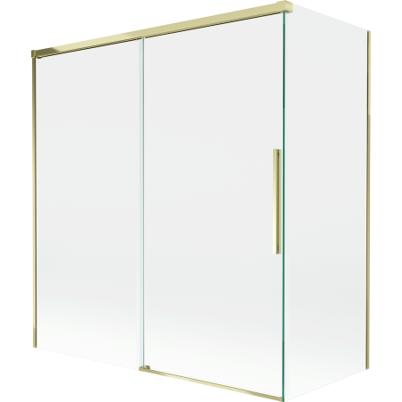 Mexen Rox two-panel sliding shower screen 150 + 70 x 150 cm, transparent, gold - 8C9-150-070-50-00