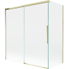 Mexen Rox parawan nawannowy 2-skrzydłowy rozsuwany 150 + 70 x 150 cm, transparent, złoty - 8C9-150-070-50-00