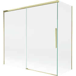 Mexen Rox dvodijelna klizna tuš-stijena 170 + 70 x 150 cm, prozirna, zlatna - 8C9-170-070-50-00