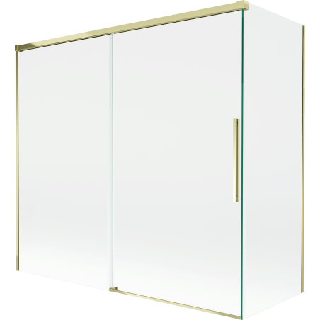 Mexen Rox badwand tweedelig schuifbaar 170 + 70 x 150 cm, transparant, goud - 8C9-170-070-50-00