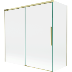Mexen Rox parawan nawannowy 2-skrzydłowy rozsuwany 160 + 75 x 150 cm, transparent, złoty - 8C9-160-075-50-00