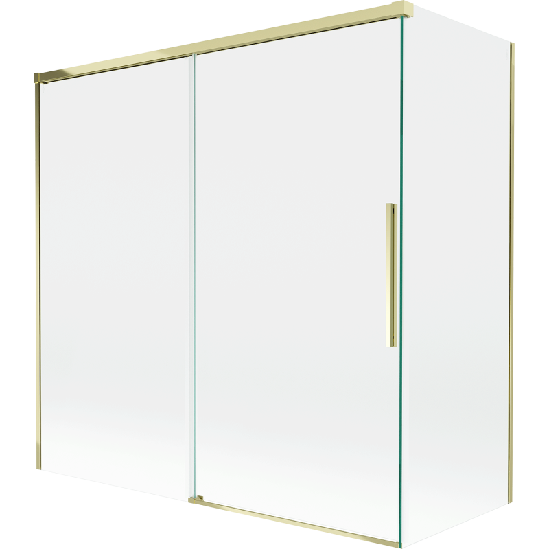 Mexen Rox parawan nawannowy 2-skrzydłowy rozsuwany 160 + 75 x 150 cm, transparent, złoty - 8C9-160-075-50-00