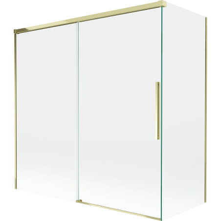 Mexen Rox parawan nawannowy 2-skrzydłowy rozsuwany 160 + 75 x 150 cm, transparent, złoty - 8C9-160-075-50-00