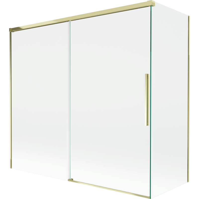 Mexen Rox parawan nawannowy 2-skrzydłowy rozsuwany 170 + 75 x 150 cm, transparent, złoty - 8C9-170-075-50-00