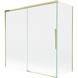 Mexen Rox 2-wing sliding bathtub screen 160 + 80 x 150 cm, transparent, gold - 8C9-160-080-50-00