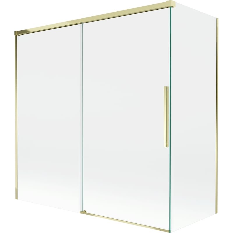 Mexen Rox 2-wing sliding bathtub screen 160 + 80 x 150 cm, transparent, gold - 8C9-160-080-50-00