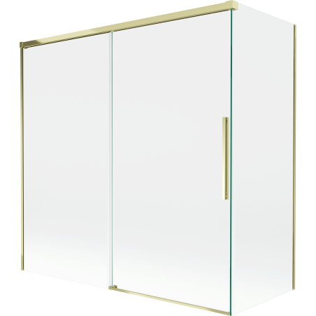 Mexen Rox parawan nawannowy 2-skrzydłowy rozsuwany 160 + 80 x 150 cm, transparent, złoty - 8C9-160-080-50-00