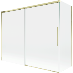 Mexen Rox klizni paravan za kadu, klizni, 2-krilni 190 + 80 x 150 cm, proziran, zlatni - 8C9-190-080-50-00