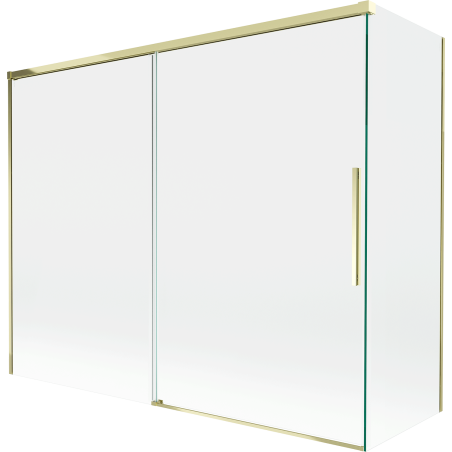 Mexen Rox Duschabtrennung, 2-flügelig, verschiebbar, 190 + 80 x 150 cm, transparent, golden - 8C9-190-080-50-00