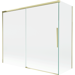 Mexen Rox kahepaneeline vannisein, tõmmatav 180 + 90 x 150 cm, läbipaistev, kuldne - 8C9-180-090-50-00