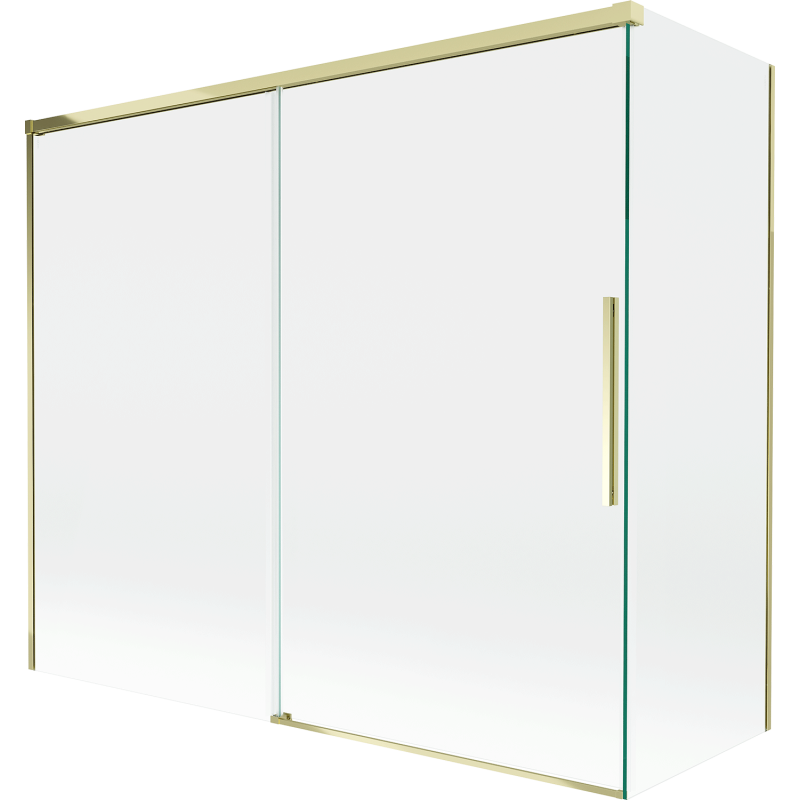 Mexen Rox badwand tweevleugelige schuifdeur 180 + 90 x 150 cm, transparant, goud - 8C9-180-090-50-00