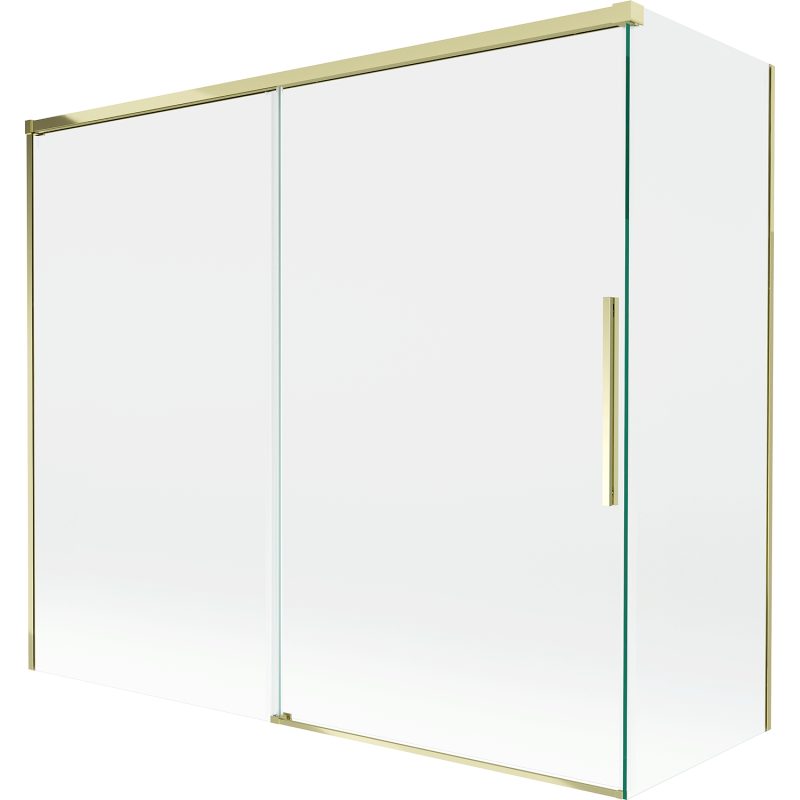 Mexen Rox Duschwand für die Badewanne, 2-flügelig, Schiebetür, 180 + 90 x 150 cm, transparent, gold - 8C9-180-090-50-00