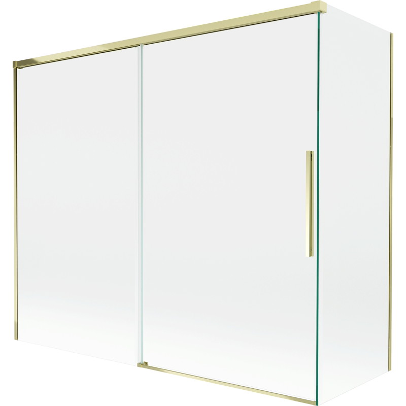 Mexen Rox kahepaneeline vannisein, tõmmatav 180 + 90 x 150 cm, läbipaistev, kuldne - 8C9-180-090-50-00