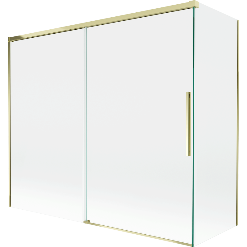 Mexen Rox kaksiovinen suihkuseinämä, liukuva, 180 + 90 x 150 cm, läpinäkyvä, kultainen - 8C9-180-090-50-00