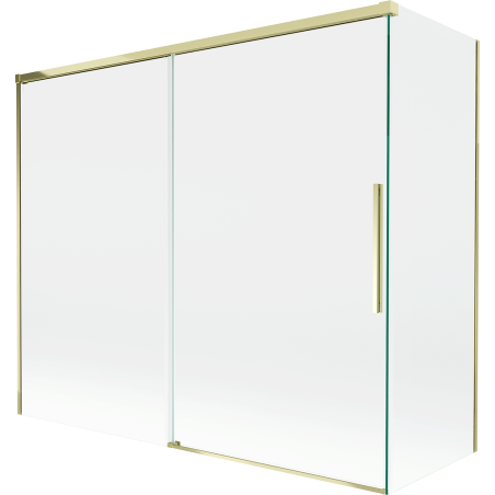 Mexen Rox Duschwand für die Badewanne, 2-flügelig, Schiebetür, 180 + 90 x 150 cm, transparent, gold - 8C9-180-090-50-00