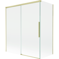 Mexen Rox klizni paravan za kadu s 2 krila, klizni 140 + 70 x 150 cm, proziran, brušeni zlatni - 8C9-140-070-55-00